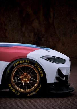 BMW M4 Race Car with Gold Rims