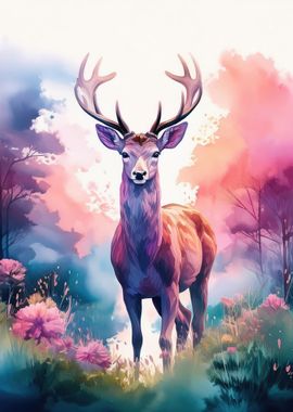 Majestic Deer in Forest