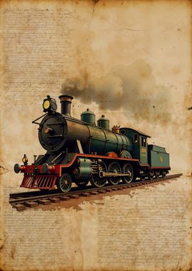 Vintage Steampunk Locomotive