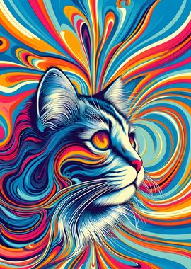 Abstract Colors On Cats