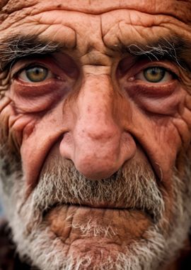 Close-up Portrait of Elderly Man