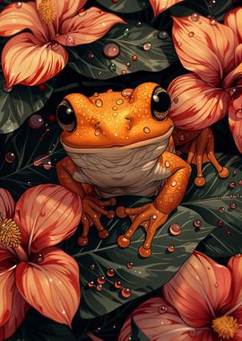 Frog in Flowers