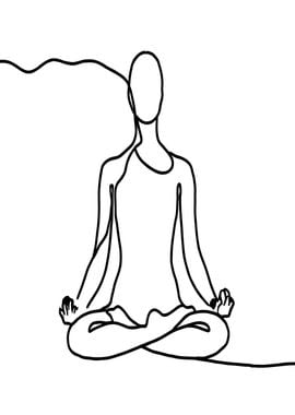 One Line Yoga Art