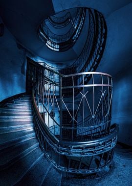 Spiral Staircase in Blue