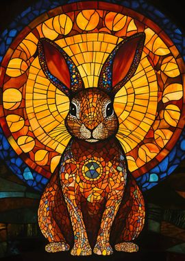 Stained Glass Rabbit