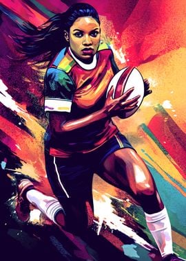 Rugby women Player in Action