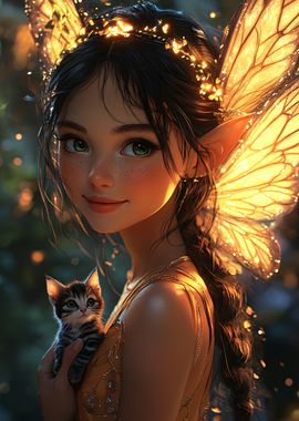 Fairy with Kitten