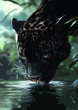 Black Panther Drinking