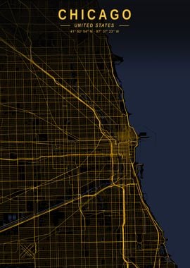 Chicago Golden City Map