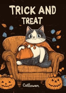 Halloween Cat Trick or Treat