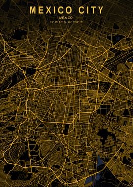 Mexico Golden City Map