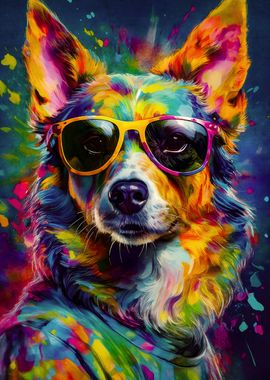 Colorful Dog Portrait