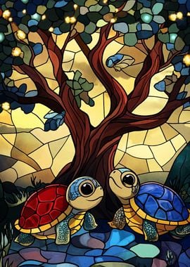 Turtles Under a Tree