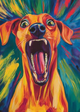 Dog Painting with Vibrant Colors