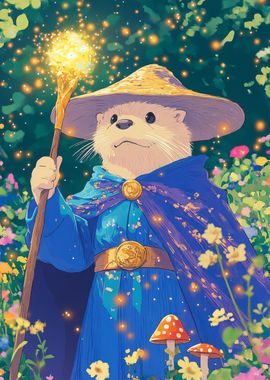 Otter Wizard in a Garden