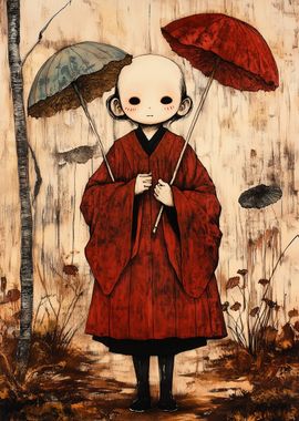 Child with Umbrellas