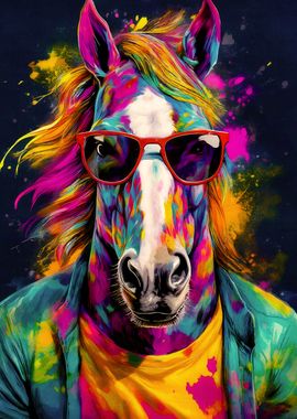 Colorful Horse Portrait