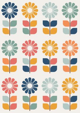 Colorful Retro Floral Pattern