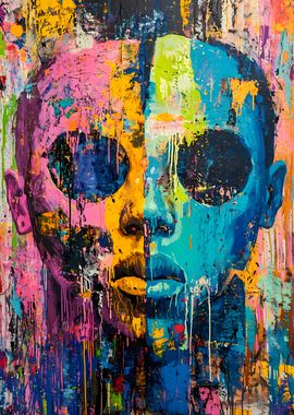 Abstract Portrait in Vibrant Colors