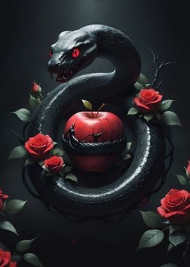 Black Snake and Red Apple