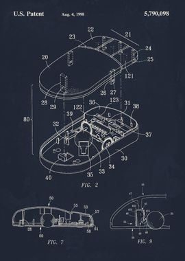 Computer Mouse Patent Drawing