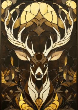 Stained Glass Deer