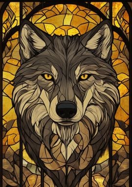 Wolf Stained Glass