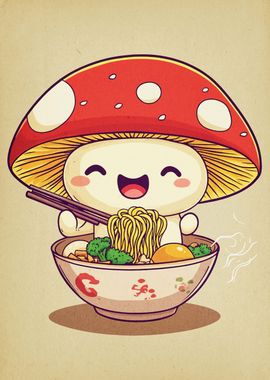 Mushroom Eating Ramen