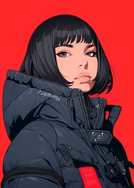 Anime Girl in Winter Jacket