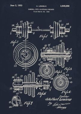 Dumbbell Patent Illustration