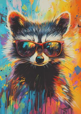 Cool Raccoon in Sunglasses