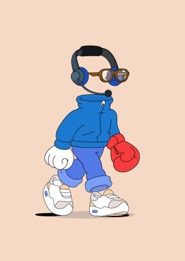 Headless Boxer with Headset