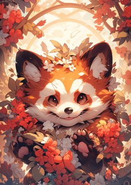 Red Panda in Bloom