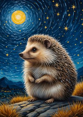 Hedgehog Starry Night