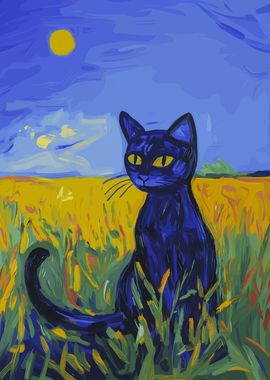 Blue Cat in Field