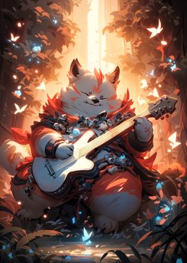 Fox Playing Guitar