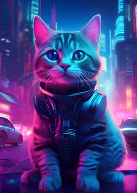 Cyberpunk Cute Cat