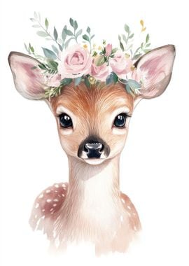 Fawn with Floral Crown