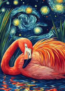 Flamingo Night Sky