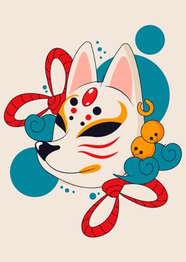 Kitsune Mask Illustration