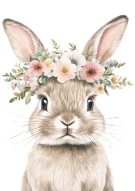 Bunny with Floral Crown