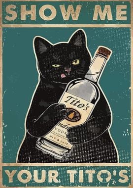 Cat Holding Tito's Vodka