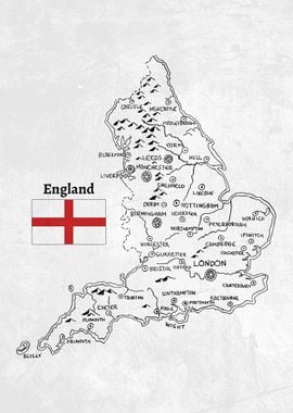 Handdrawn Map of England