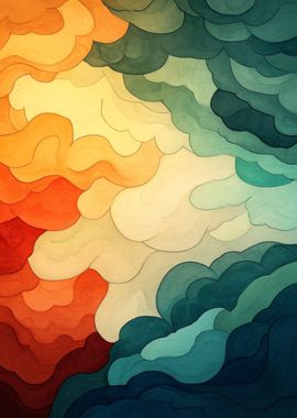 Abstract Watercolor Clouds