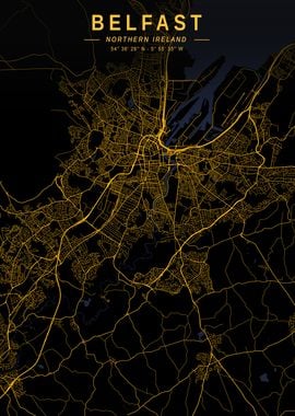 Belfast Golden City Map