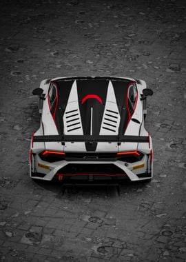 2023 Lamborghini Huracan GT3 EVO 2 - top-down View 