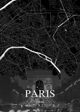 Paris City Map Art