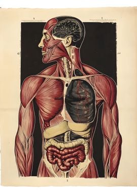 Vintage Human Anatomy Chart