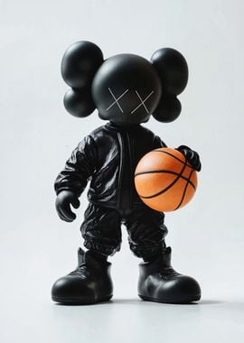 Black Figure with Basketball