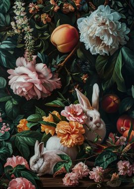 Cute Floral Rabbits